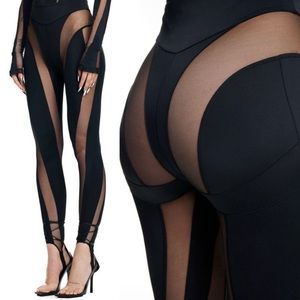 BNWT Mugler H&M Mesh Leggings